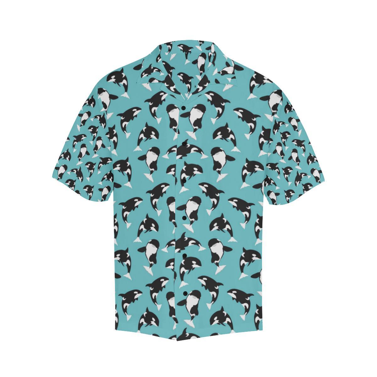 Whale Action Design Themed Print Hawaiian Shirt