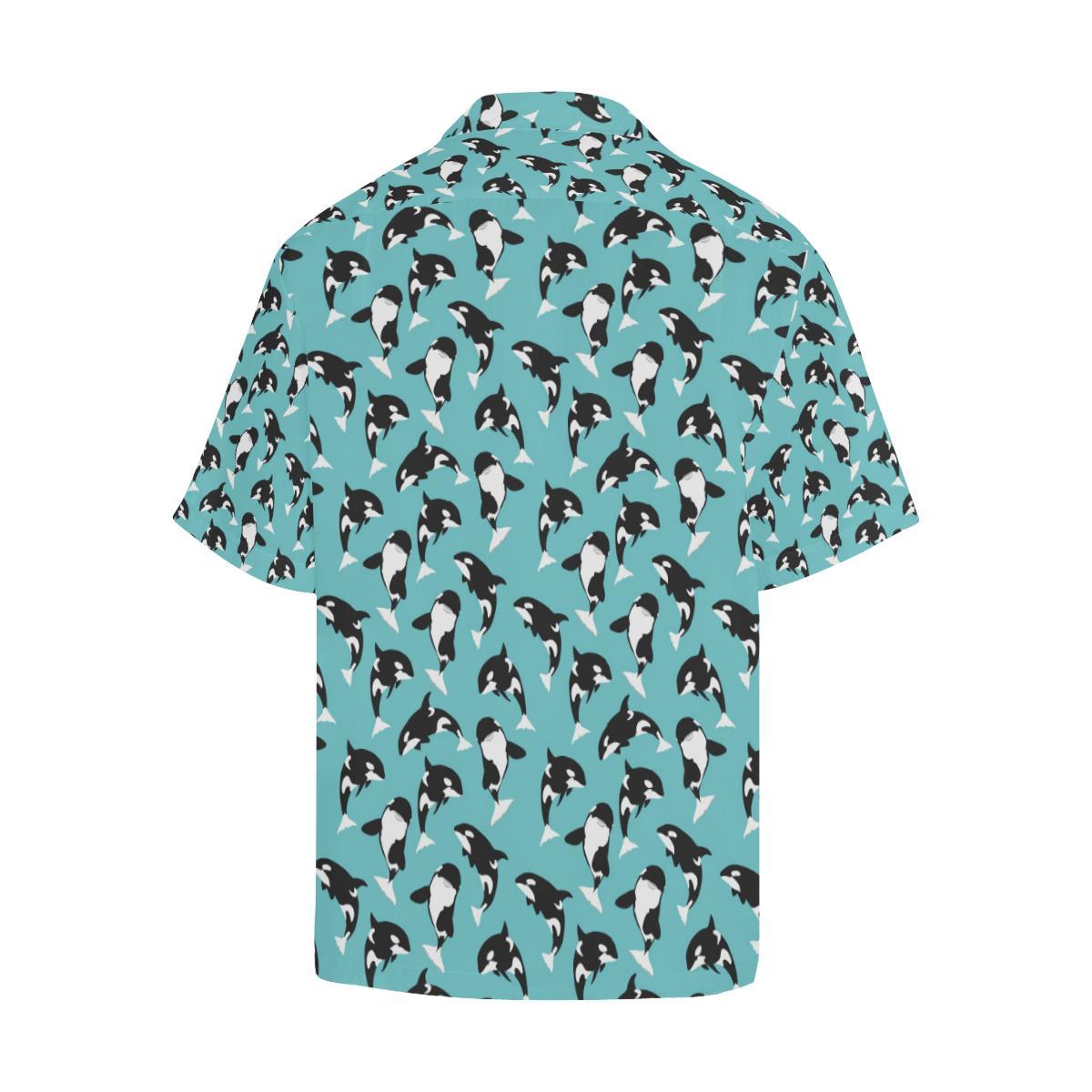 Whale Action Design Themed Print Hawaiian Shirt