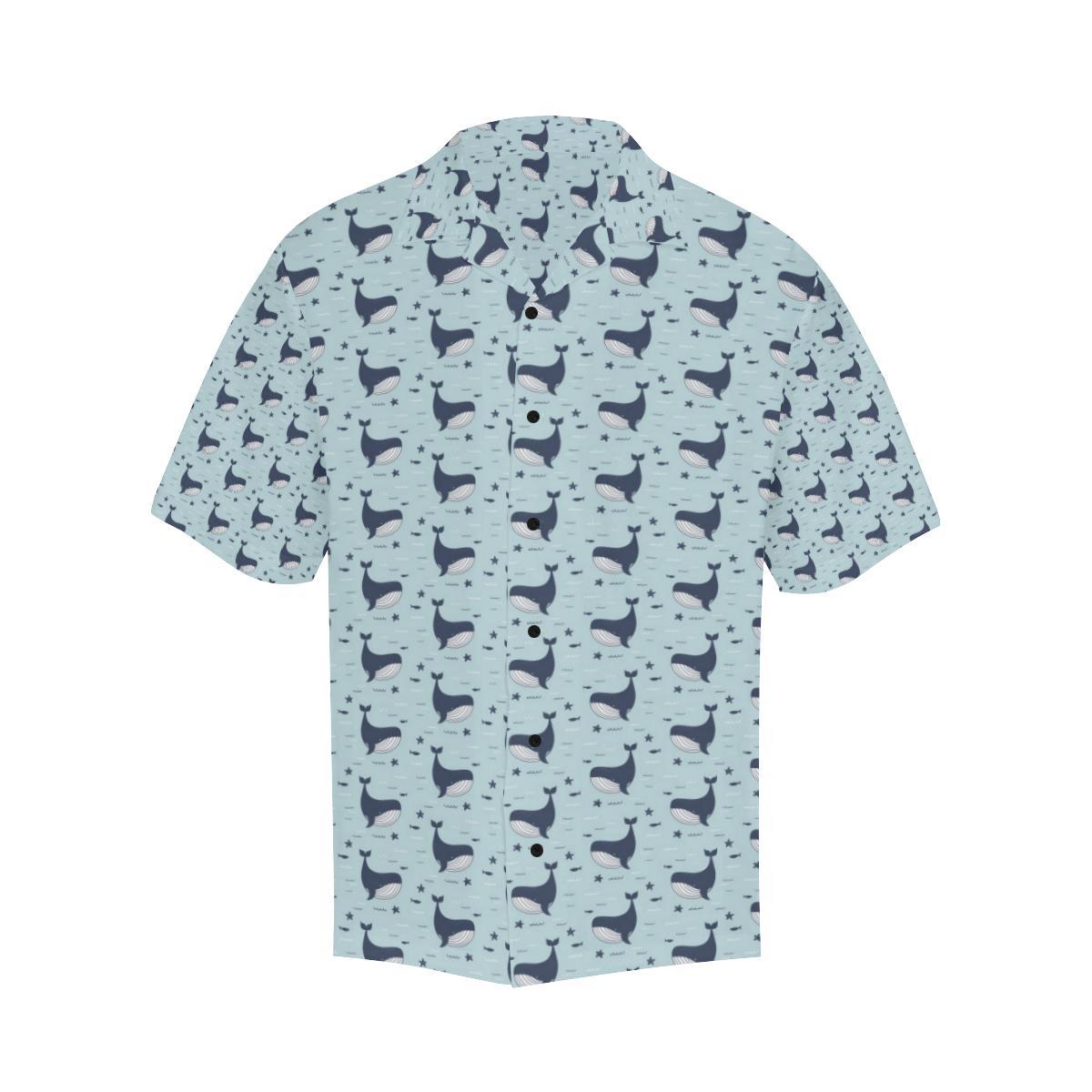 Whale Cute Design Themed Print Hawaiian Shirt