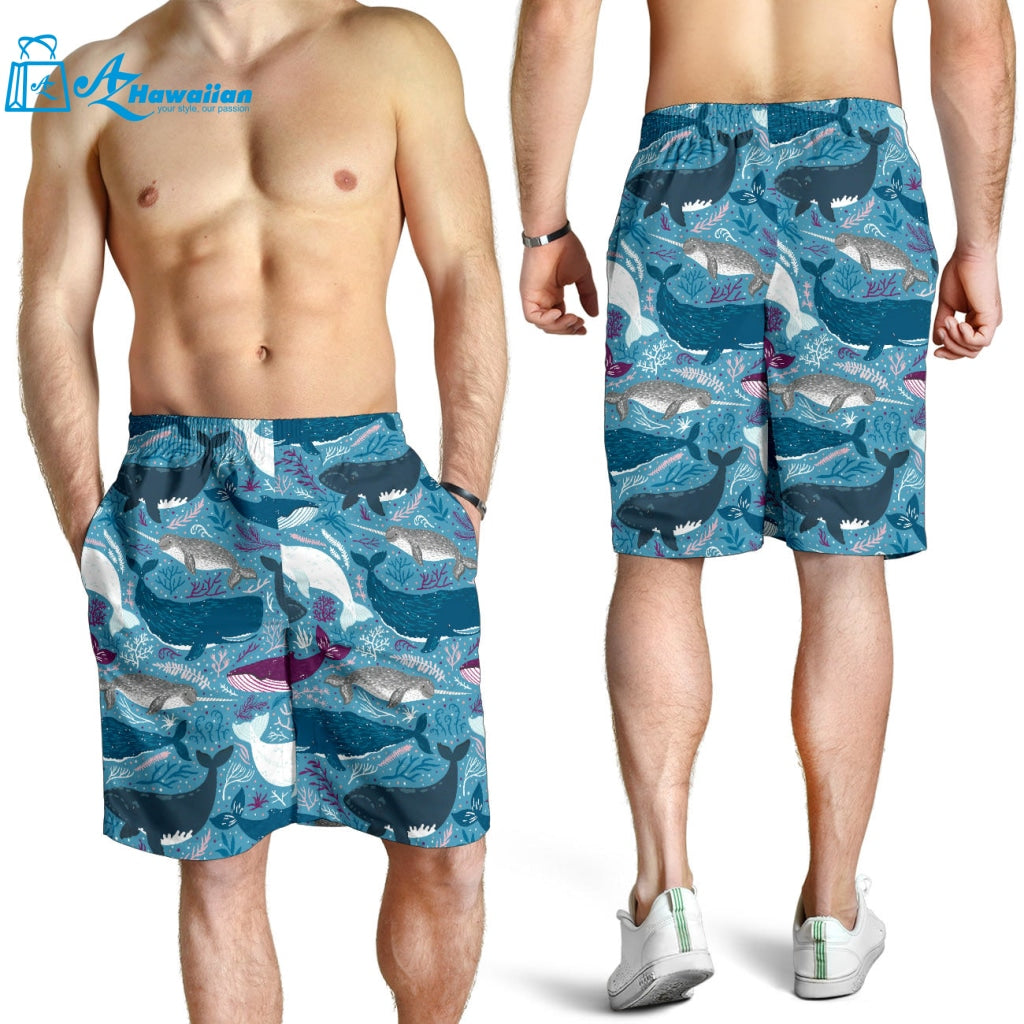 Whale Design Pattern Men Shorts