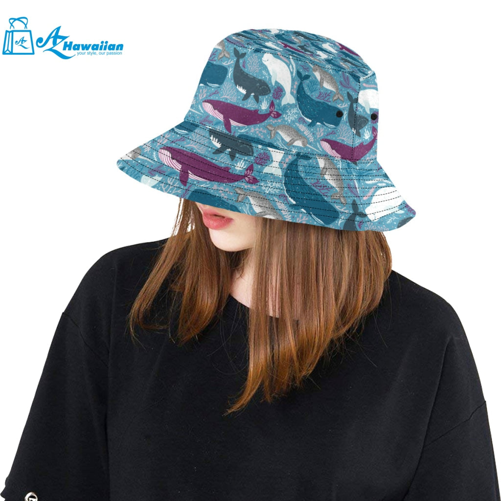 Whale design pattern Unisex Bucket Hat