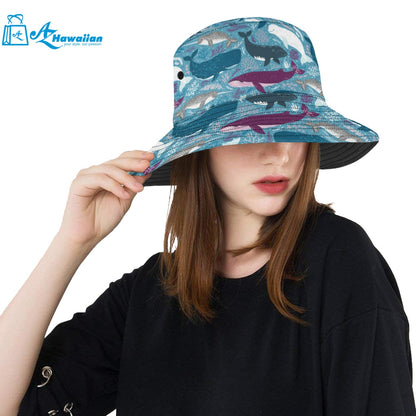 Whale design pattern Unisex Bucket Hat