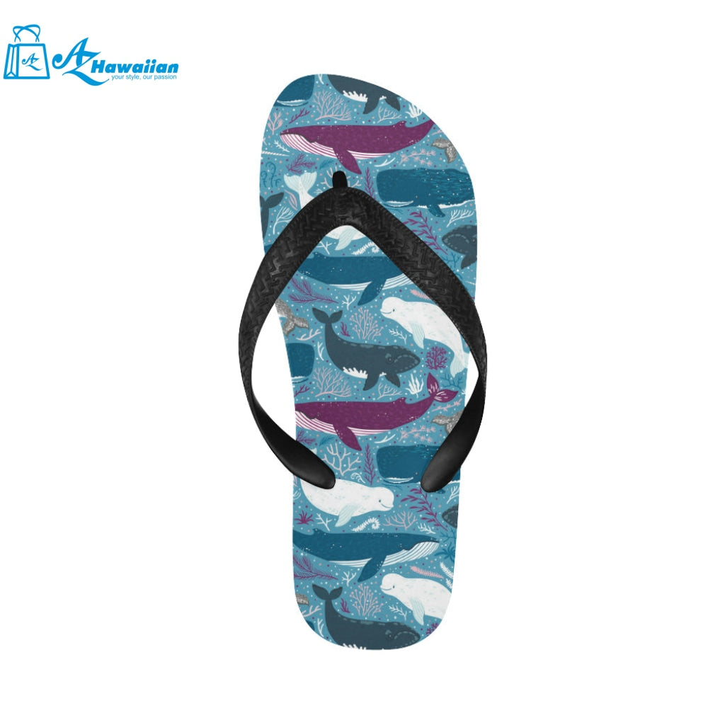 Whale design pattern Unisex Flip Flops