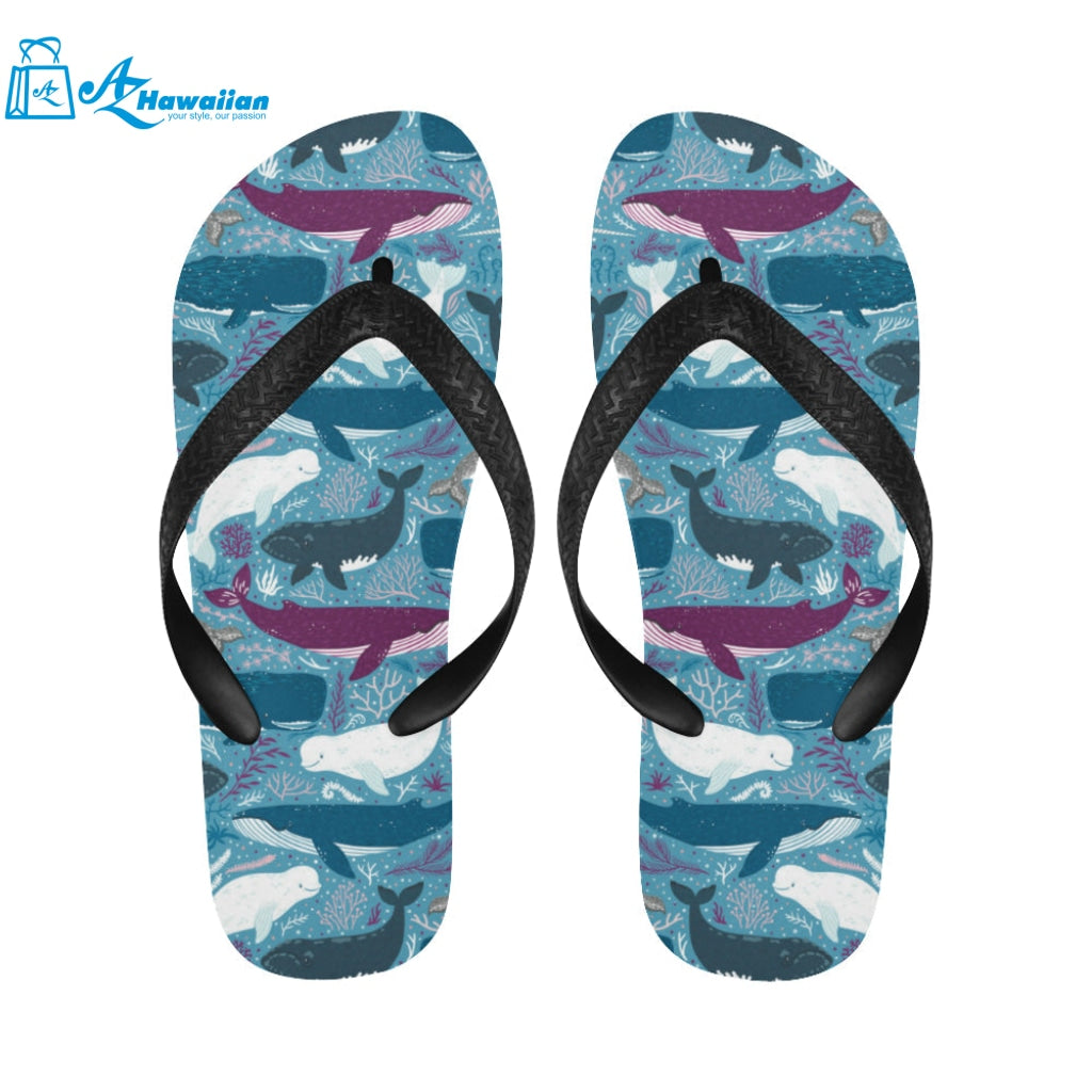 Whale design pattern Unisex Flip Flops