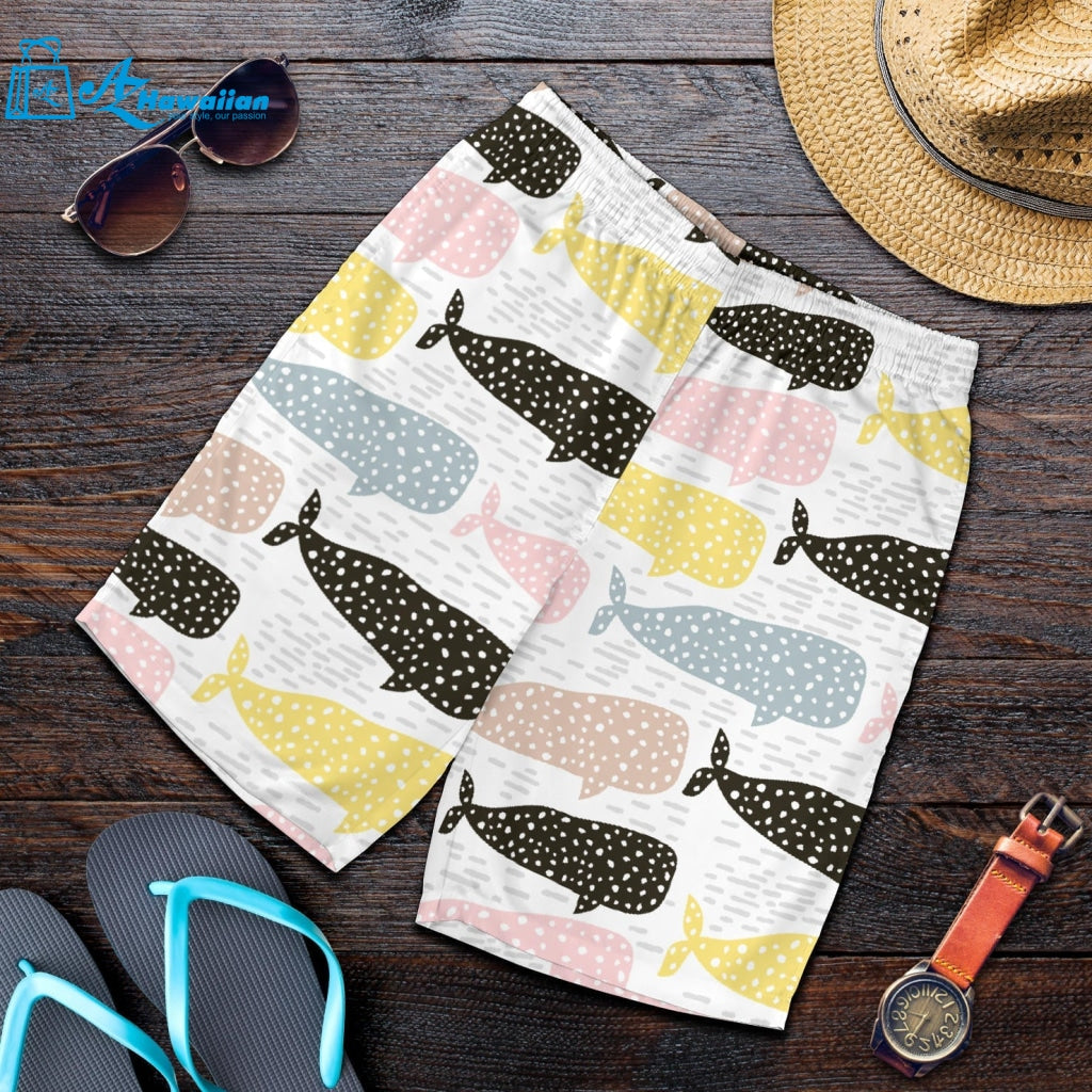 Whale Dot Pattern Men Shorts