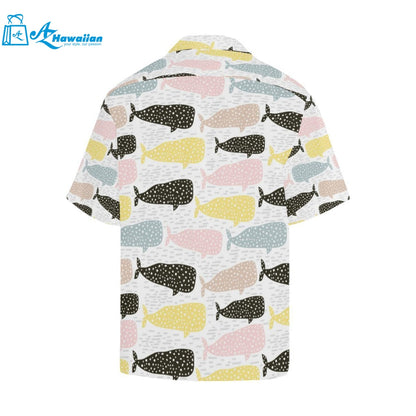 Whale Dot Pattern Mens All Over Print Hawaiian Shirt