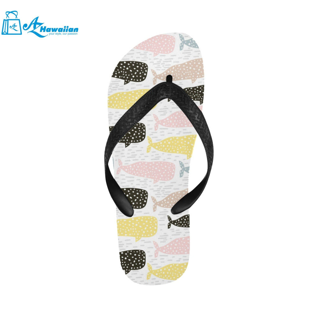 Whale dot pattern Unisex Flip Flops