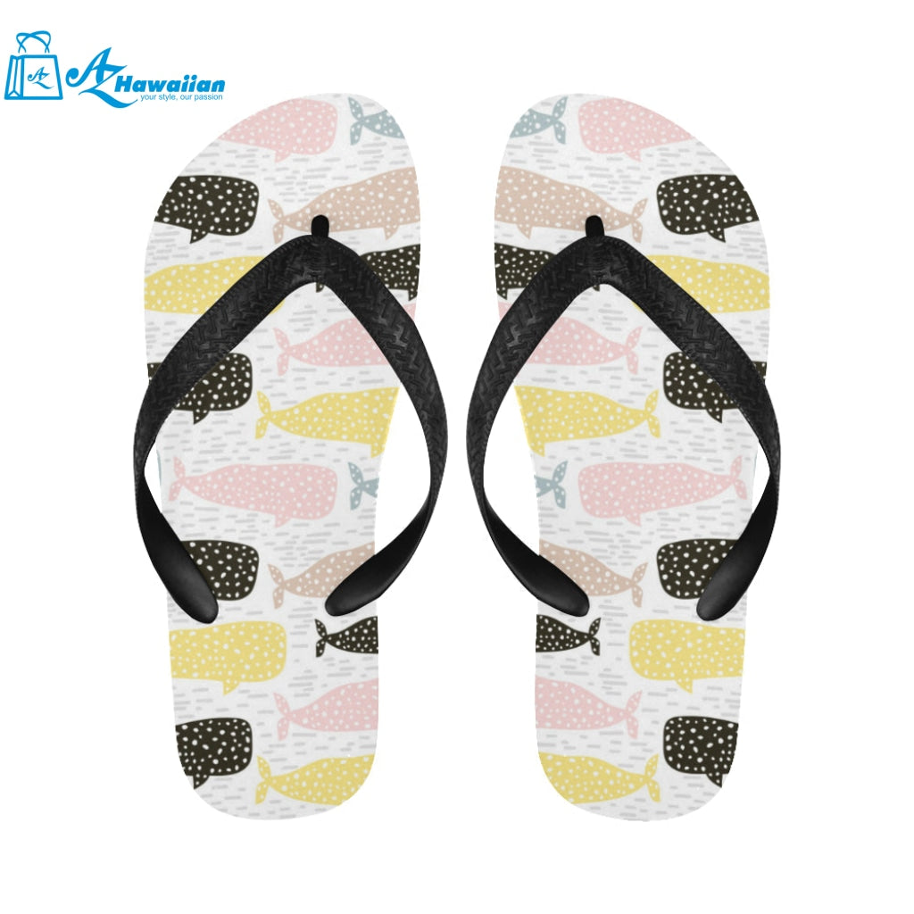 Whale dot pattern Unisex Flip Flops