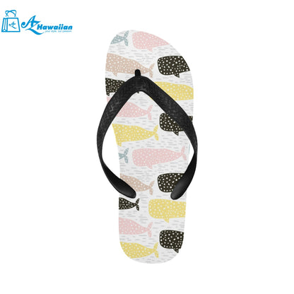 Whale dot pattern Unisex Flip Flops