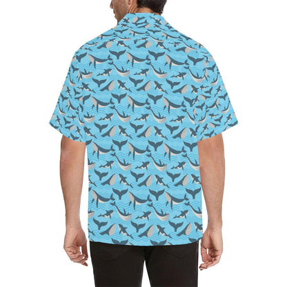 Whale Pattern Design Themed Print Hawaiian Shirt