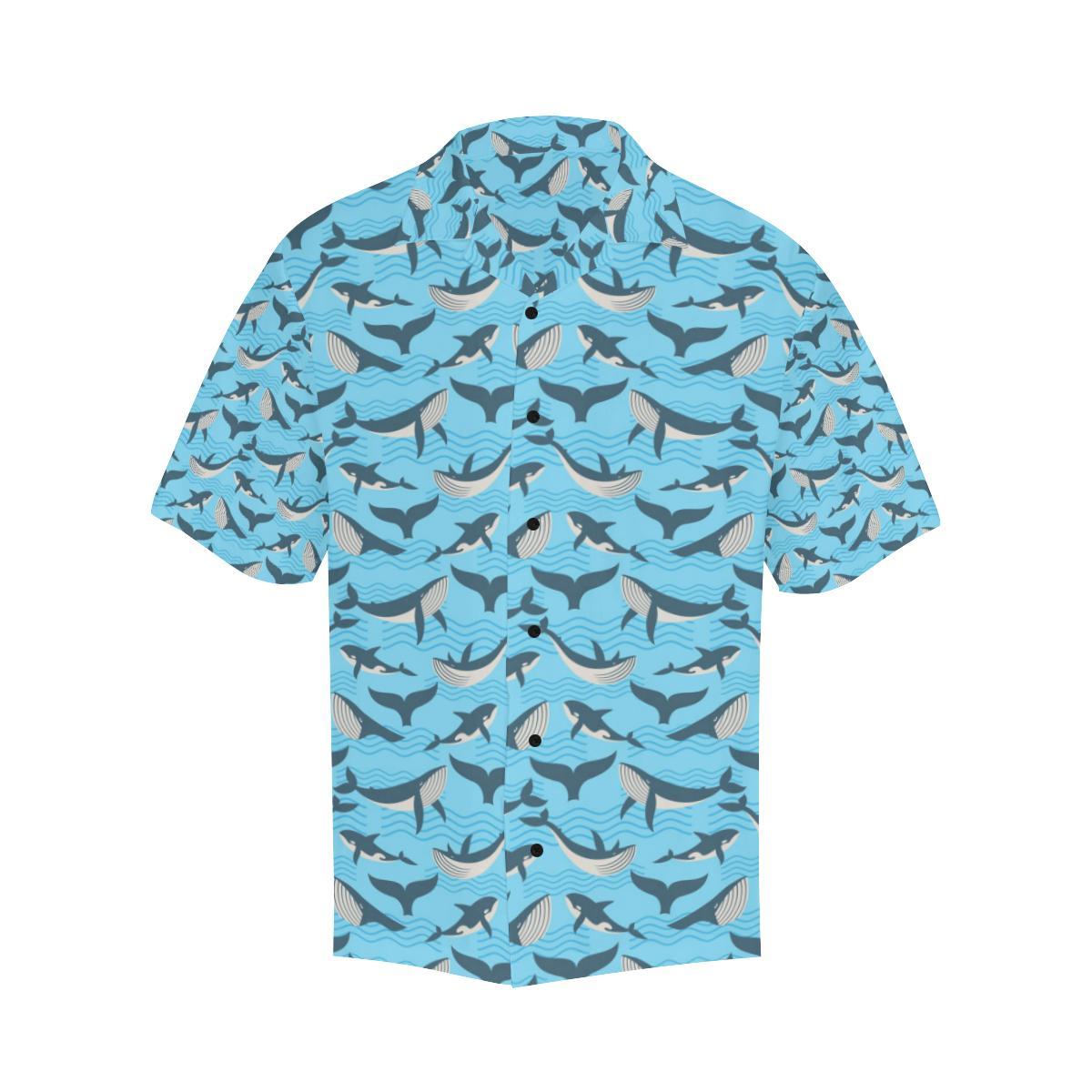 Whale Pattern Design Themed Print Hawaiian Shirt