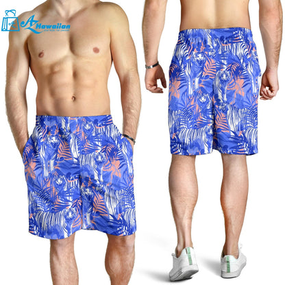 White Bengal Tigers Pattern Men Shorts