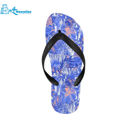 white bengal tigers pattern Unisex Flip Flops