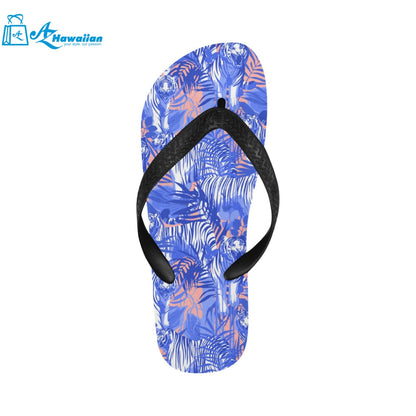 white bengal tigers pattern Unisex Flip Flops