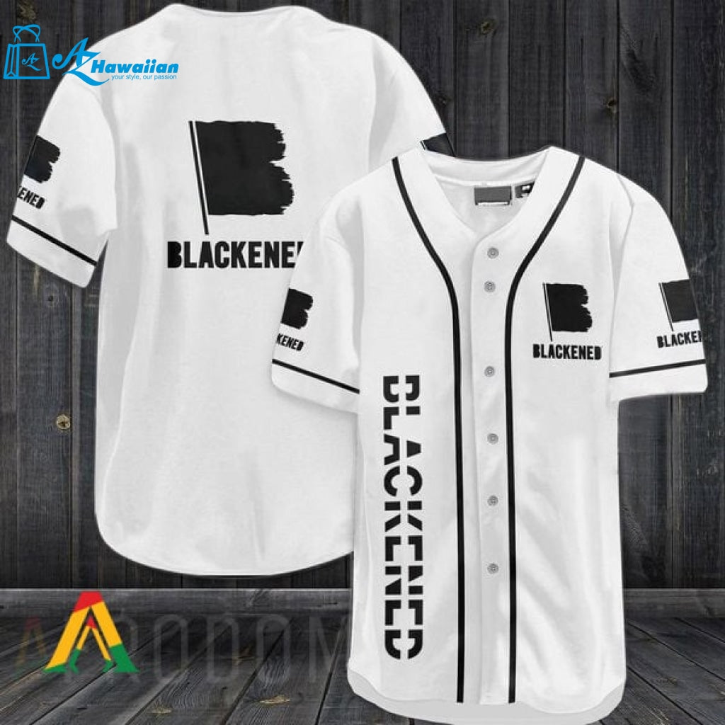 White Blackened American Whiskey Baseball Jersey