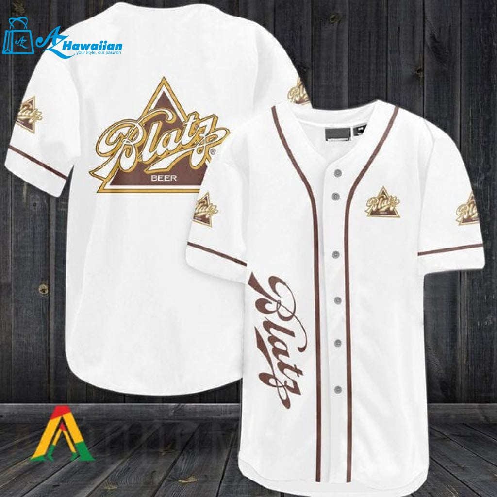 White Blatz Beer Baseball Jersey