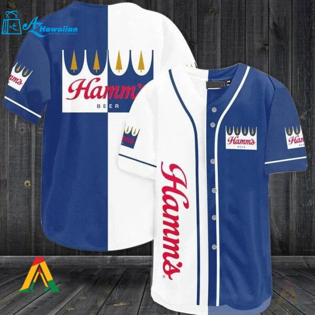 White - Blue Hamm's Baseball Jersey