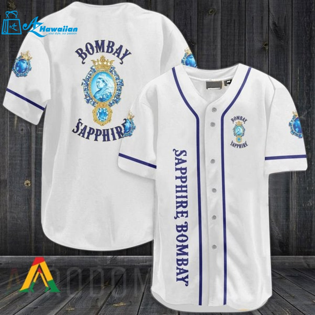 White Bombay Sapphire Baseball Jersey