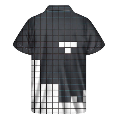 White Brick Puzzle Video Game Print Mens Short Sleeve Shirt Hawaiian