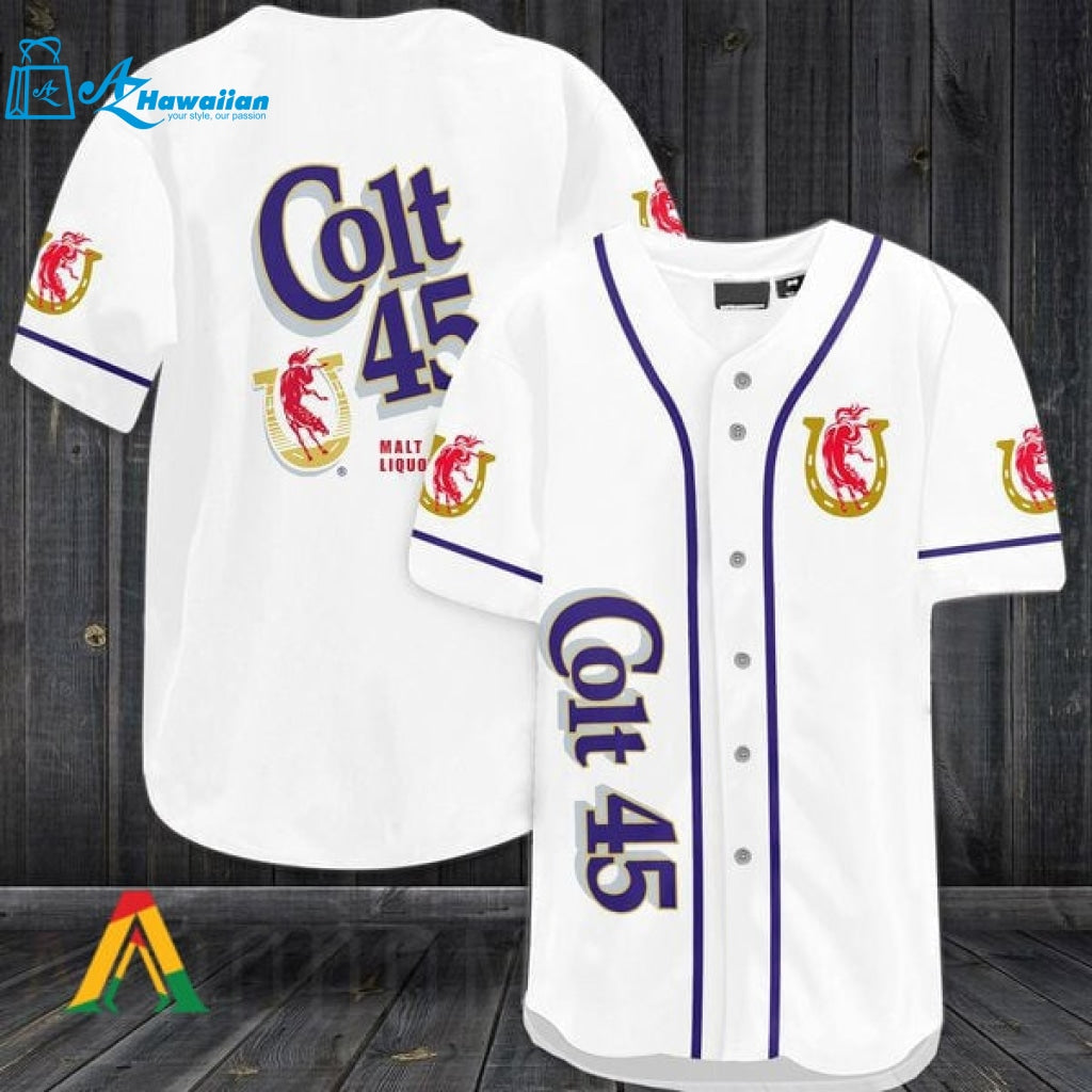 White Colt 45 Beer Baseball Jersey