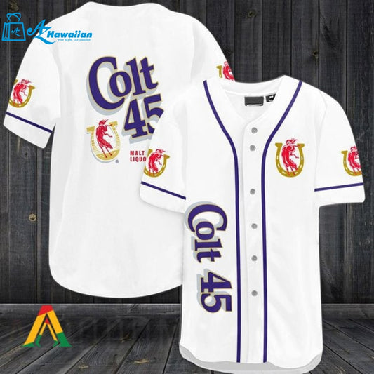 White Colt 45 Beer Baseball Jersey