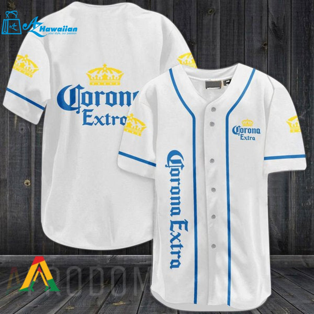 White Corona Extra Beer Baseball Jersey