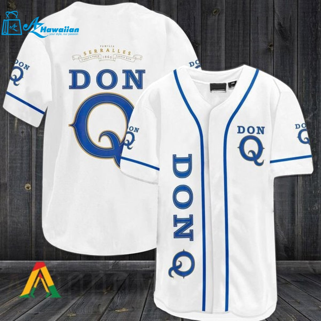 White Don Q Rum Baseball Jersey