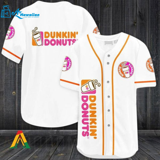 White Dunkin Donut Baseball Jersey