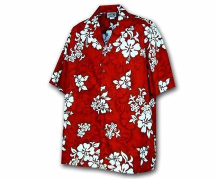 White Flower Red Boy'sHawaiian Shirt Made In Hawaii, Summer Shirt, Beach Shirts