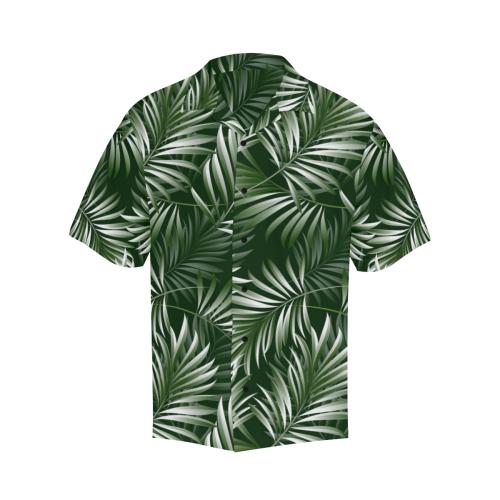 White & Green Tropical Palm Hawaiian Shirt