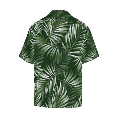 White & Green Tropical Palm Hawaiian Shirt