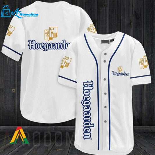 White Hoegaarden Beer Baseball Jersey