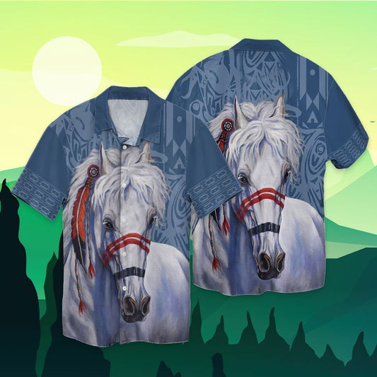 White Horse For Men And Women Graphic Print Short Sleeve 