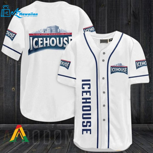 White Icehouse Beer Baseball Jersey