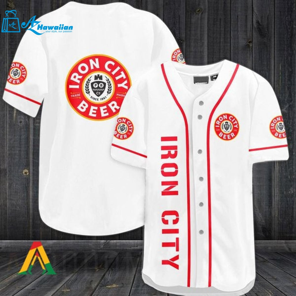 White Iron City Beer Baseball Jersey