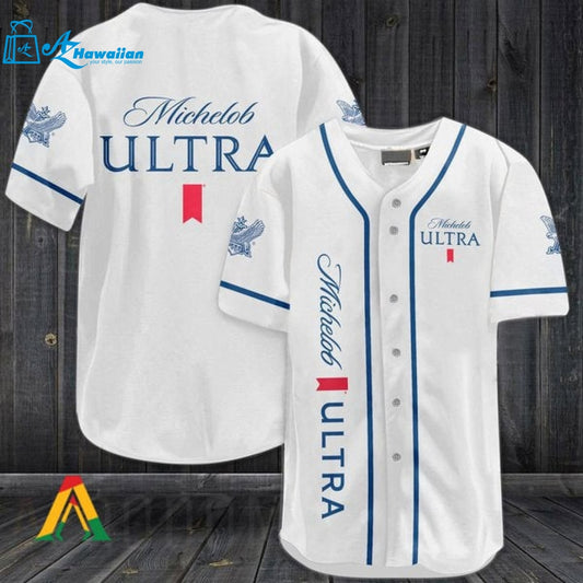 White Michelob Ultra Baseball Jersey