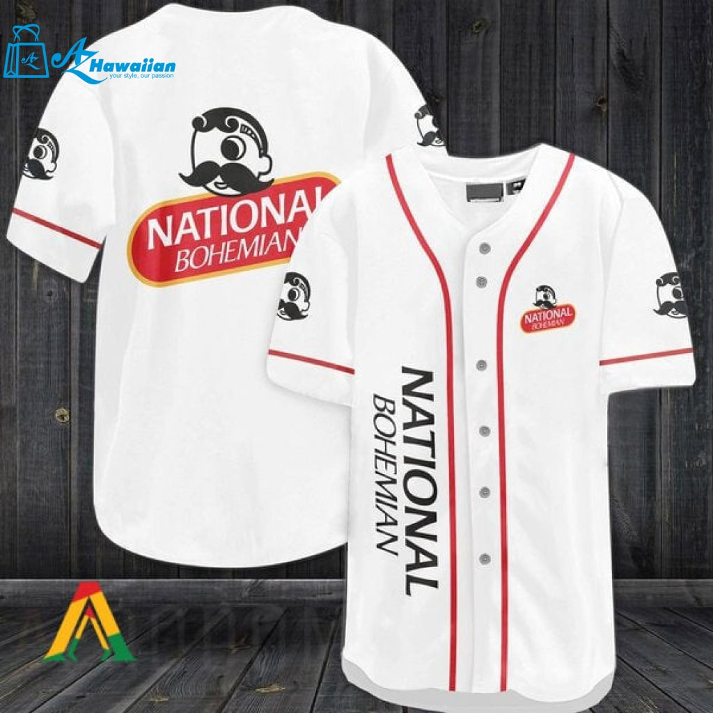 White National Bohemian Baseball Jersey