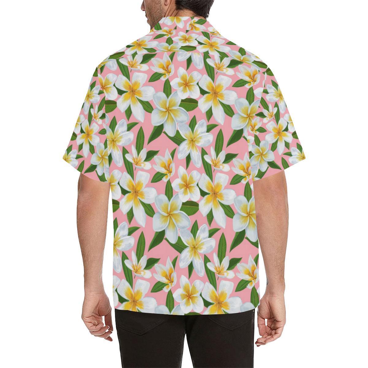 White Plumeria Pattern Print Design Pm1 Hawaiian Shirt