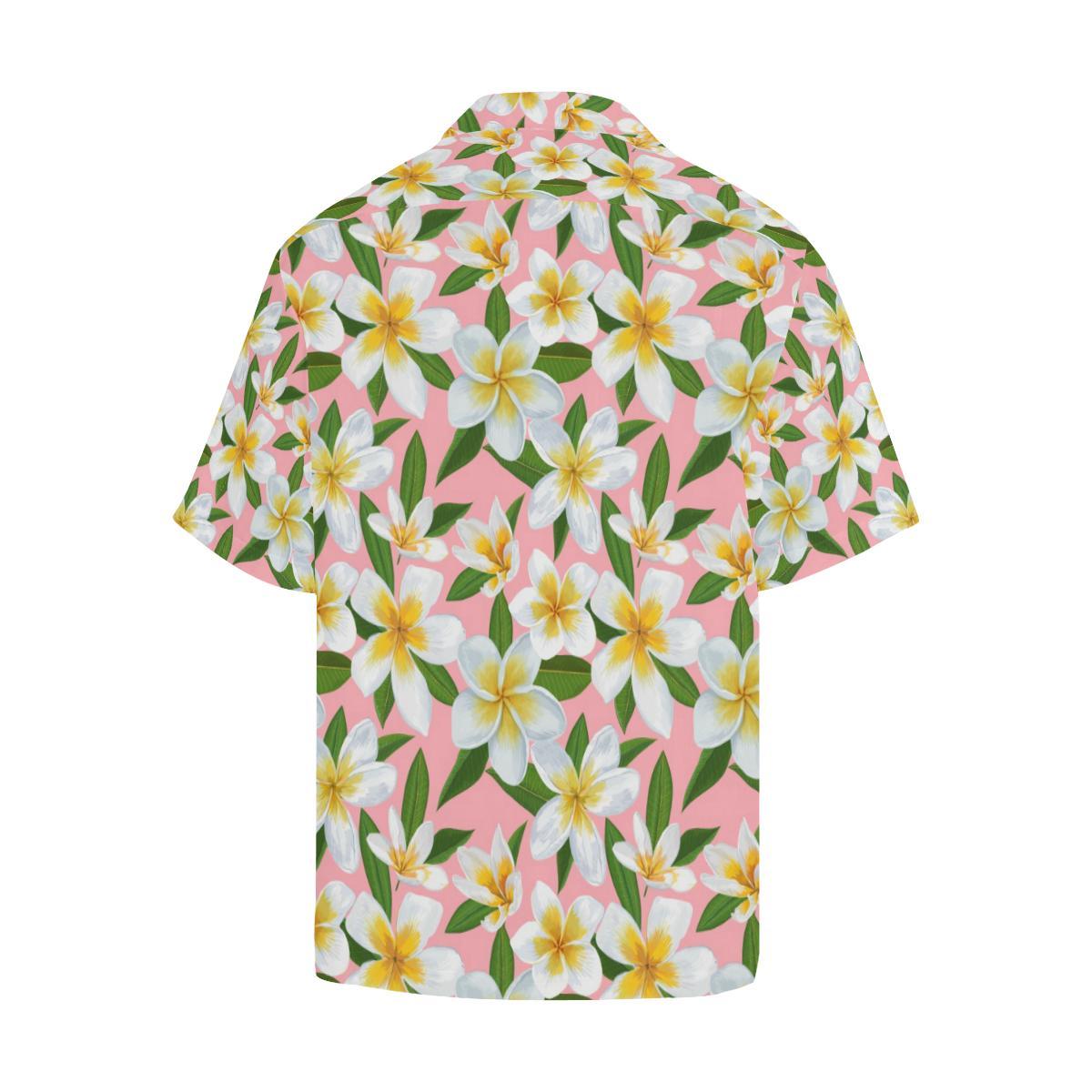 White Plumeria Pattern Print Design Pm1 Hawaiian Shirt