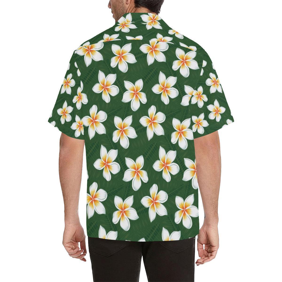 White Plumeria Pattern Print Design Pm0 Hawaiian Shirt