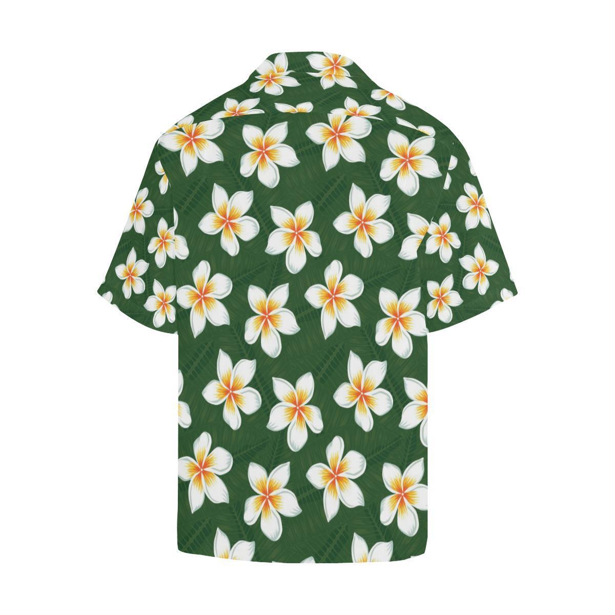 White Plumeria Pattern Print Design Pm0 Hawaiian Shirt