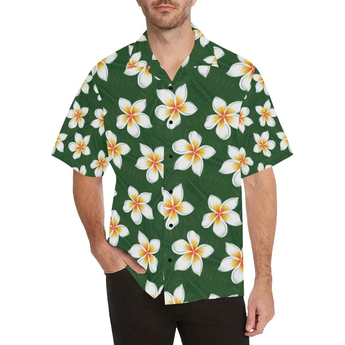 White Plumeria Pattern Print Design Pm0 Hawaiian Shirt