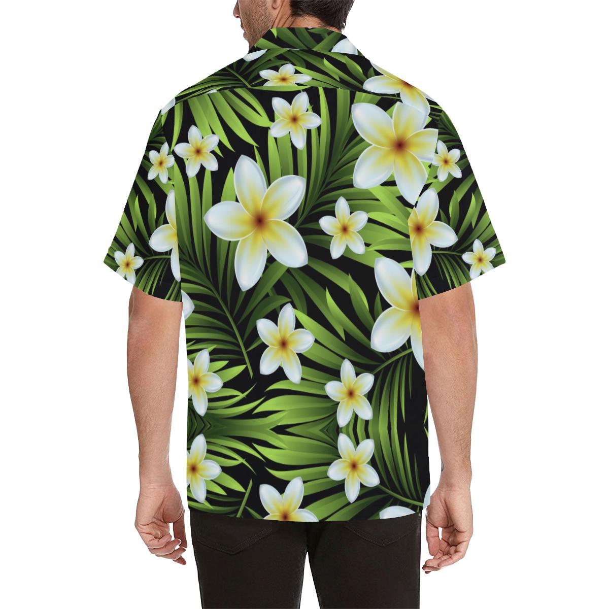 White Plumeria Pattern Print Design Pm Hawaiian Shirt