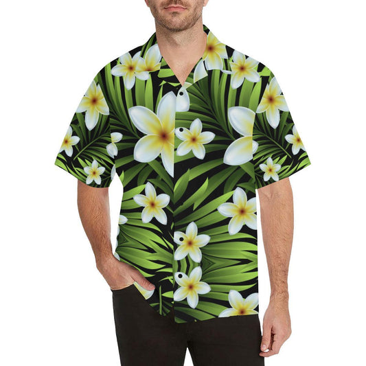 White Plumeria Pattern Print Design Pm Hawaiian Shirt