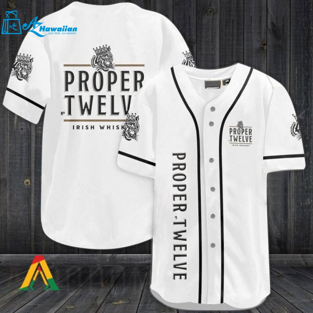 White Proper No. Twelve Irish Whiskey Baseball Jersey