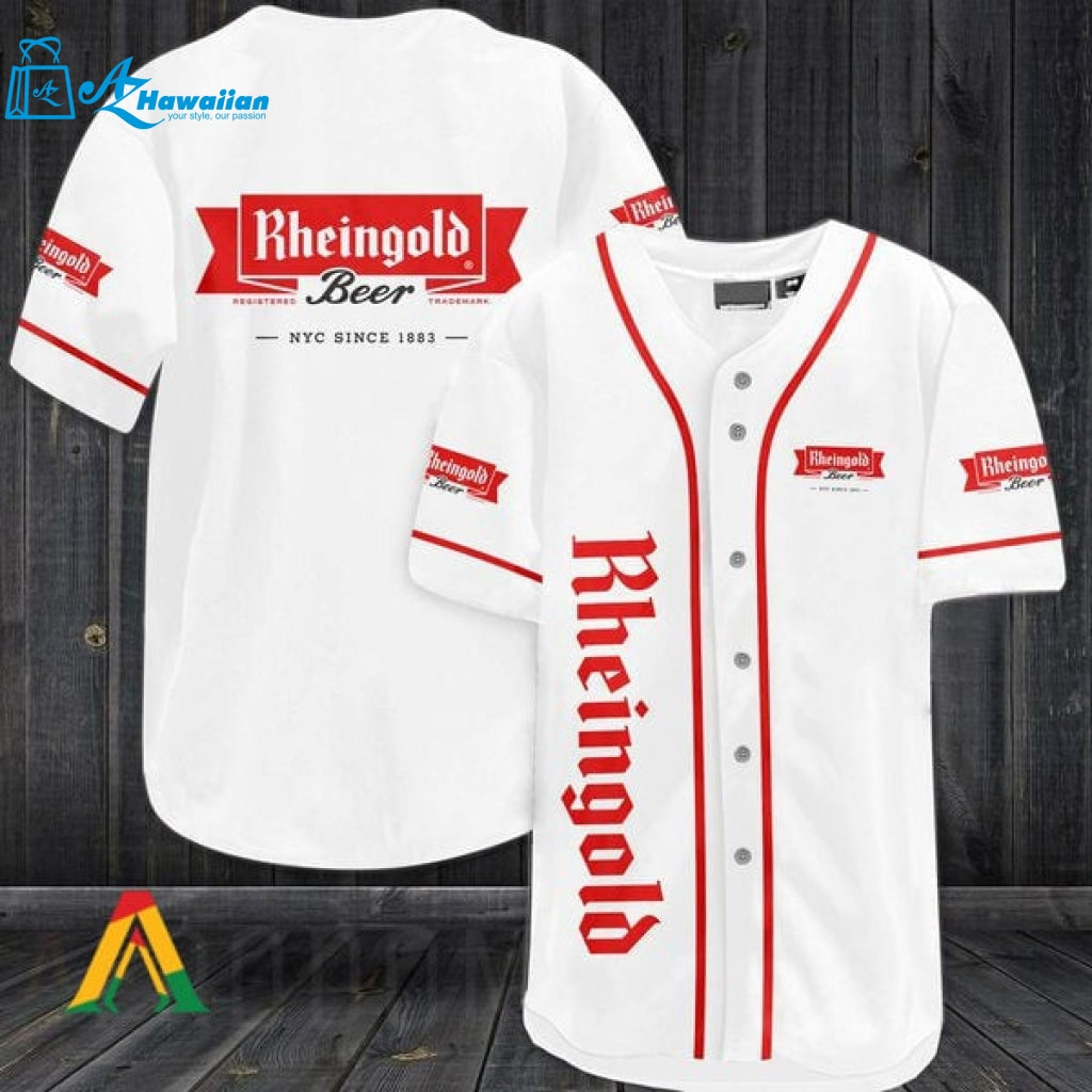 White Rheingold Beer Baseball Jersey