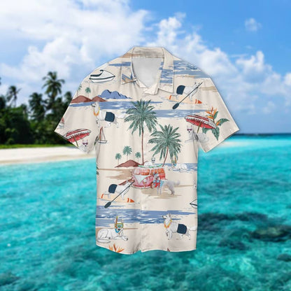 White Shepherd Summer Beach Hawaiian Shirt