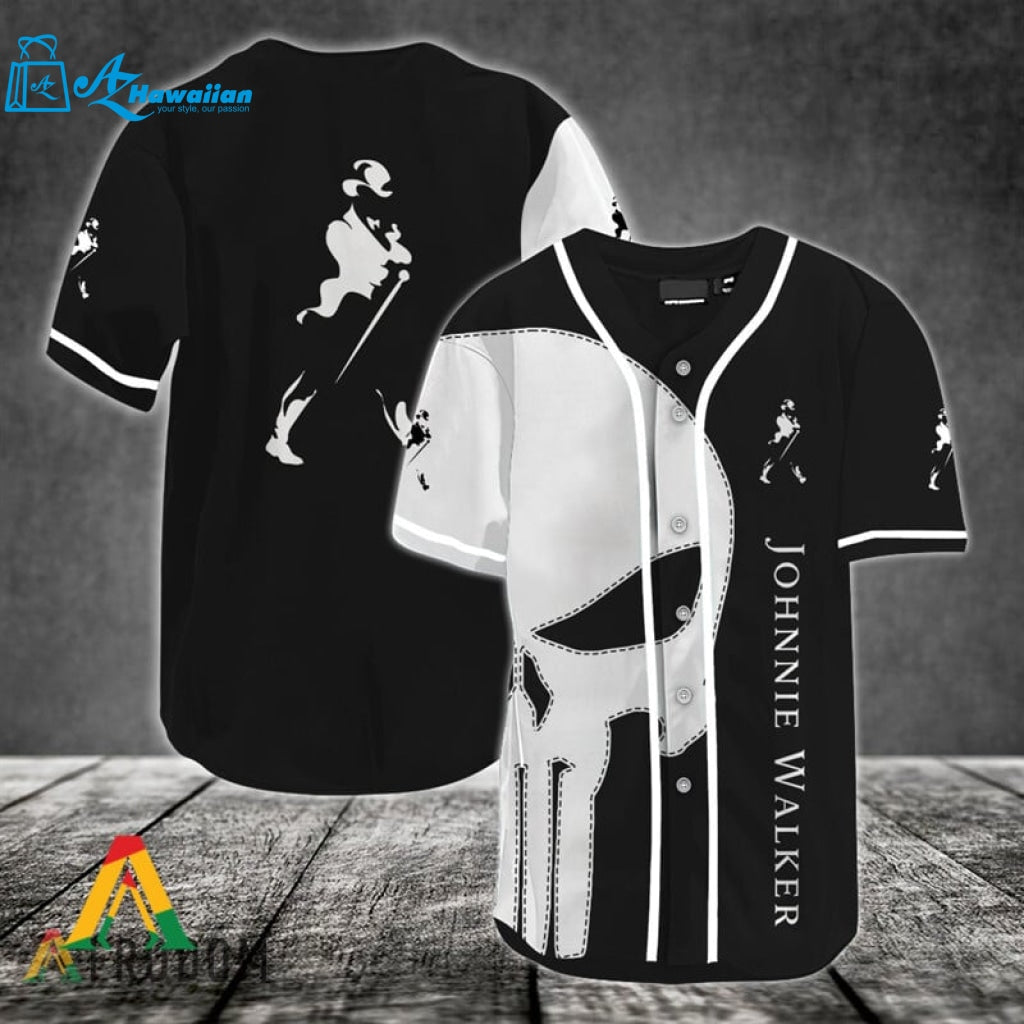 White Skull Johnnie Walker Baseball Jersey