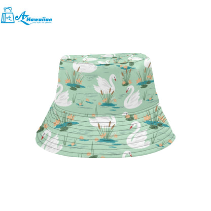 White swan lake pattern Unisex Bucket Hat