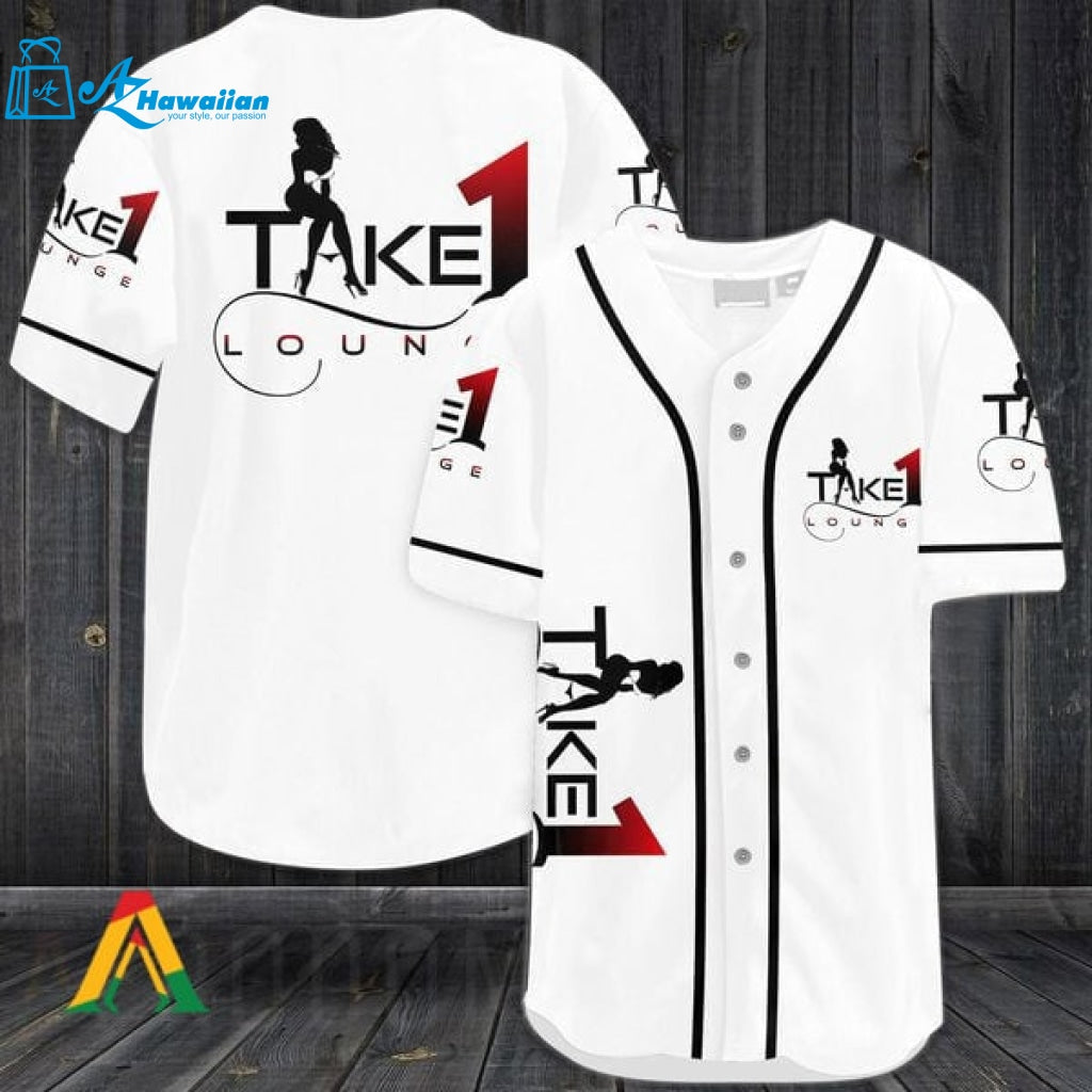 White Take 1 Lounge Baseball Jersey